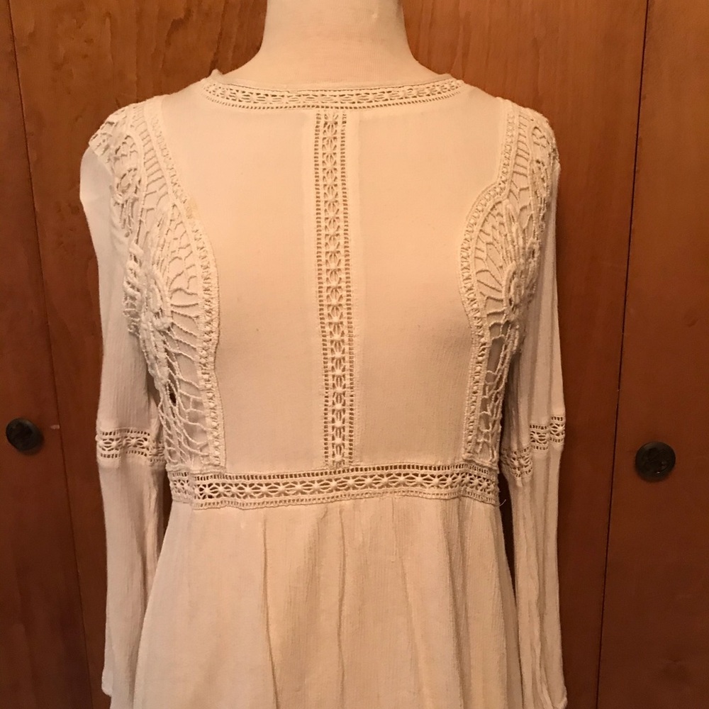 Ivory boho lace detail dress